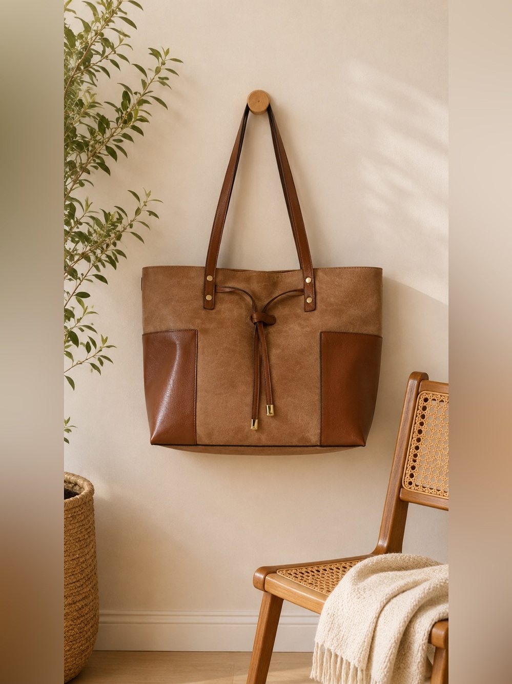 Louenhide Dubai Tan Caramel‎ Tote Crossbody Bag Set Purse Satchel Travel Large